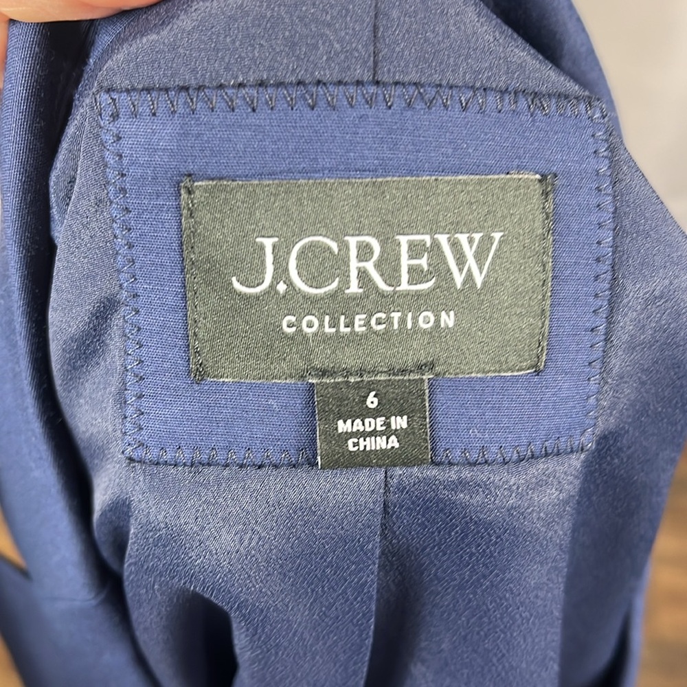 J. Crew Cropped Navy Blazer in City Twill. - Picture 8 of 12